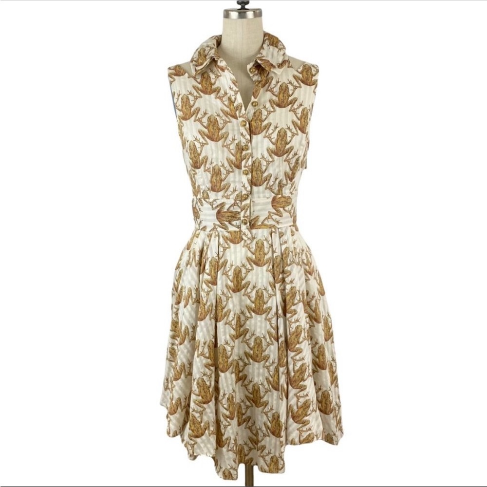 RARE Anthropologie Leifsdottir Southern
Chorus Frog Shirtdress Silk Blend